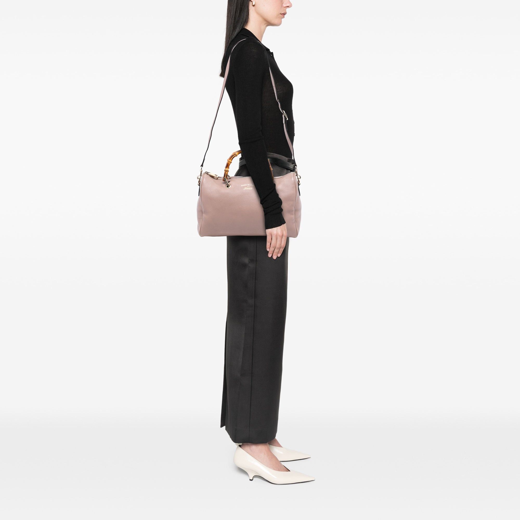Gucci Medium Calfskin Bamboo Shopper Boston Bag Size ONE SIZE - 7 Thumbnail