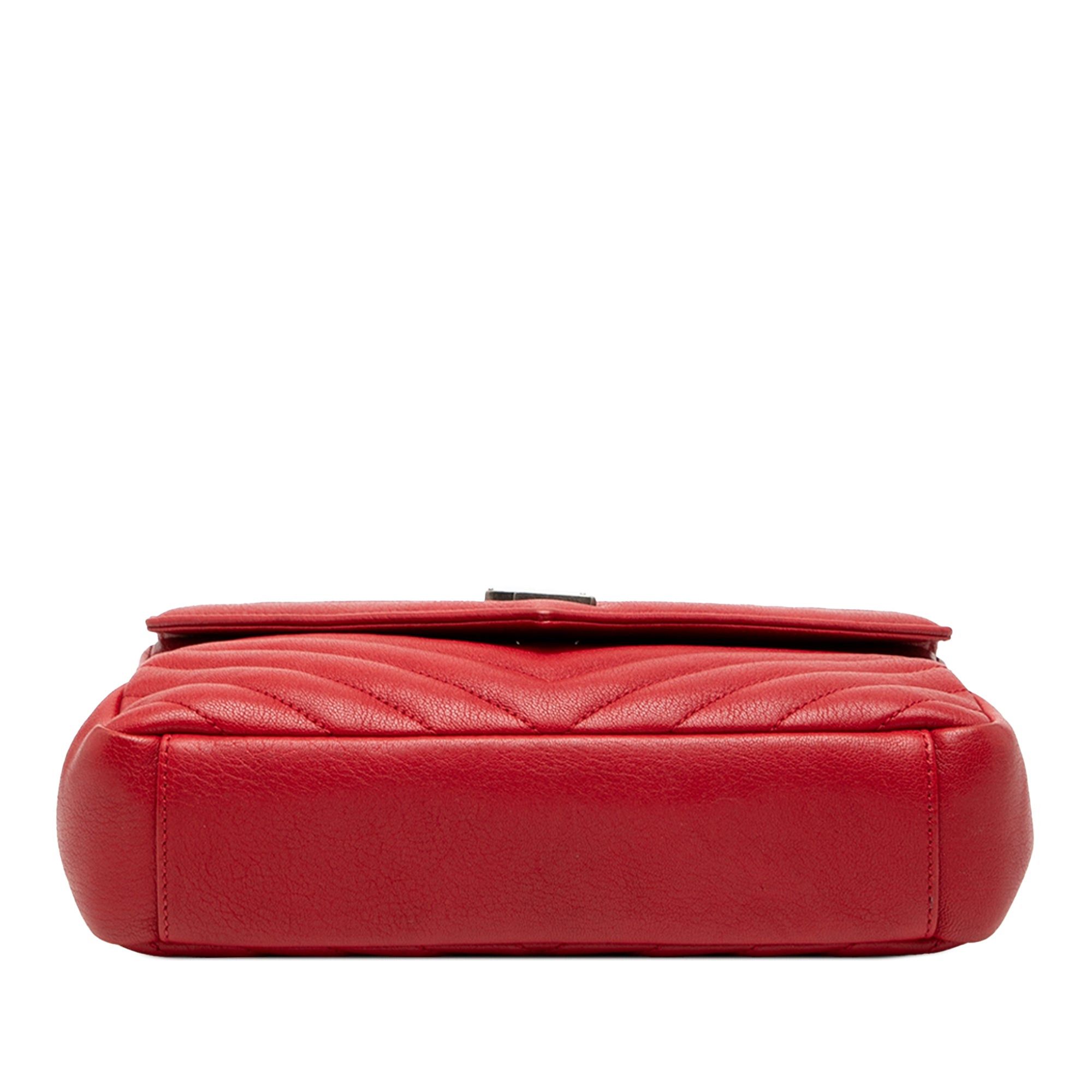 Saint Laurent Paris Medium Quilted Chevron Sheepskin College Satchel Size ONE SIZE - 3 Thumbnail