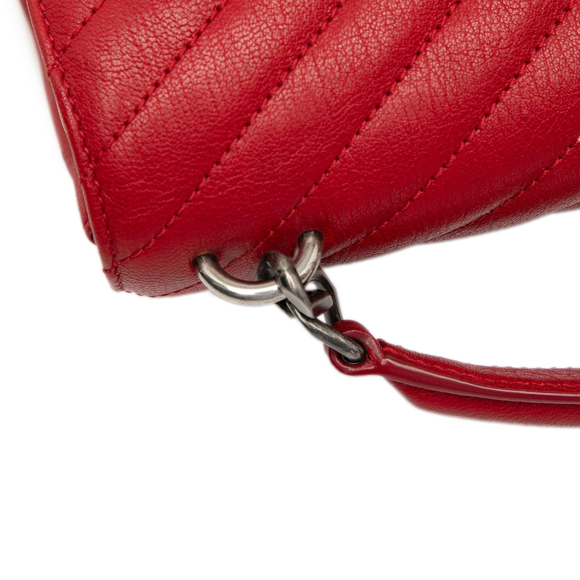 Saint Laurent Paris Medium Quilted Chevron Sheepskin College Satchel Size ONE SIZE - 8 Thumbnail