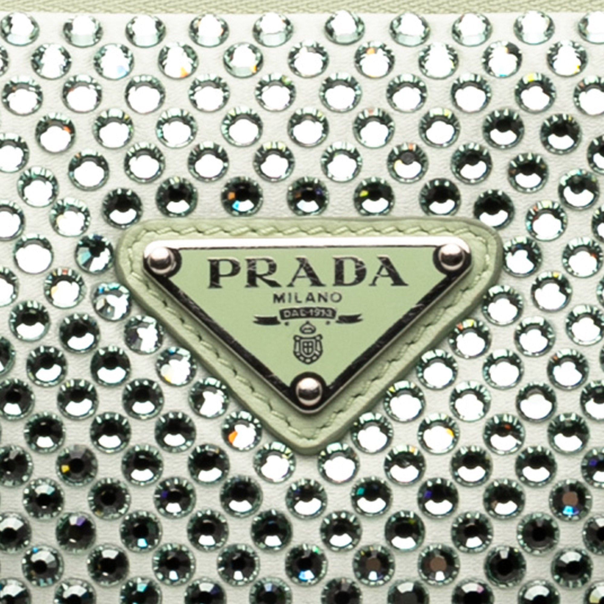 Prada Satin Crystal Embellished Triangle Pouch Size ONE SIZE - 6 Thumbnail