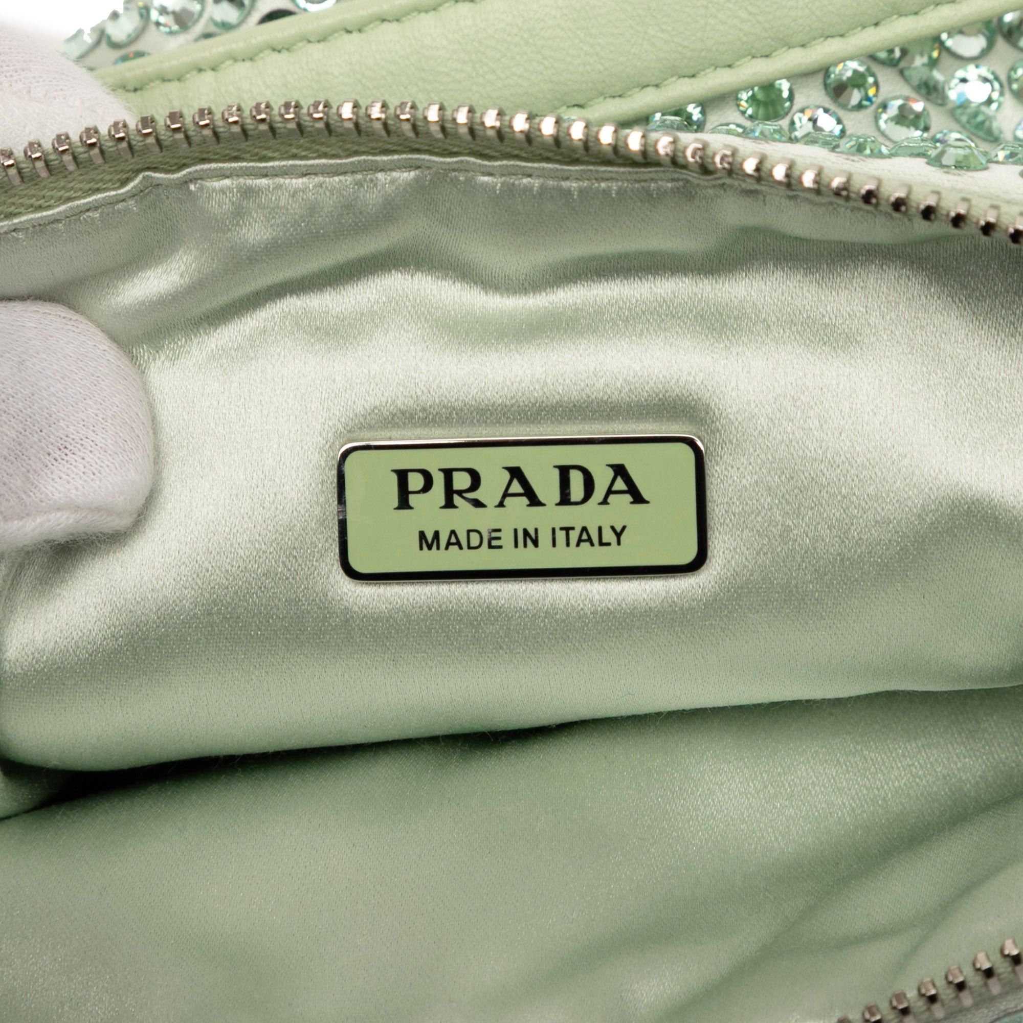 Prada Satin Crystal Embellished Triangle Pouch Size ONE SIZE - 5 Thumbnail