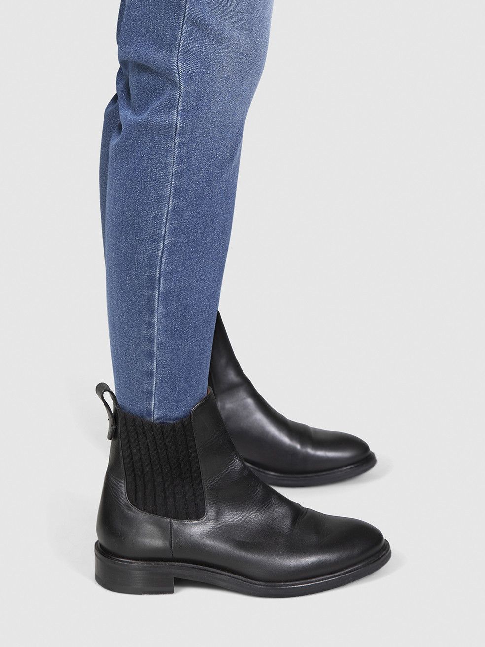 Loro Piana Black Leather Knit Panel Chelsea Boots Size US 9 / IT 39 - 2 Thumbnail