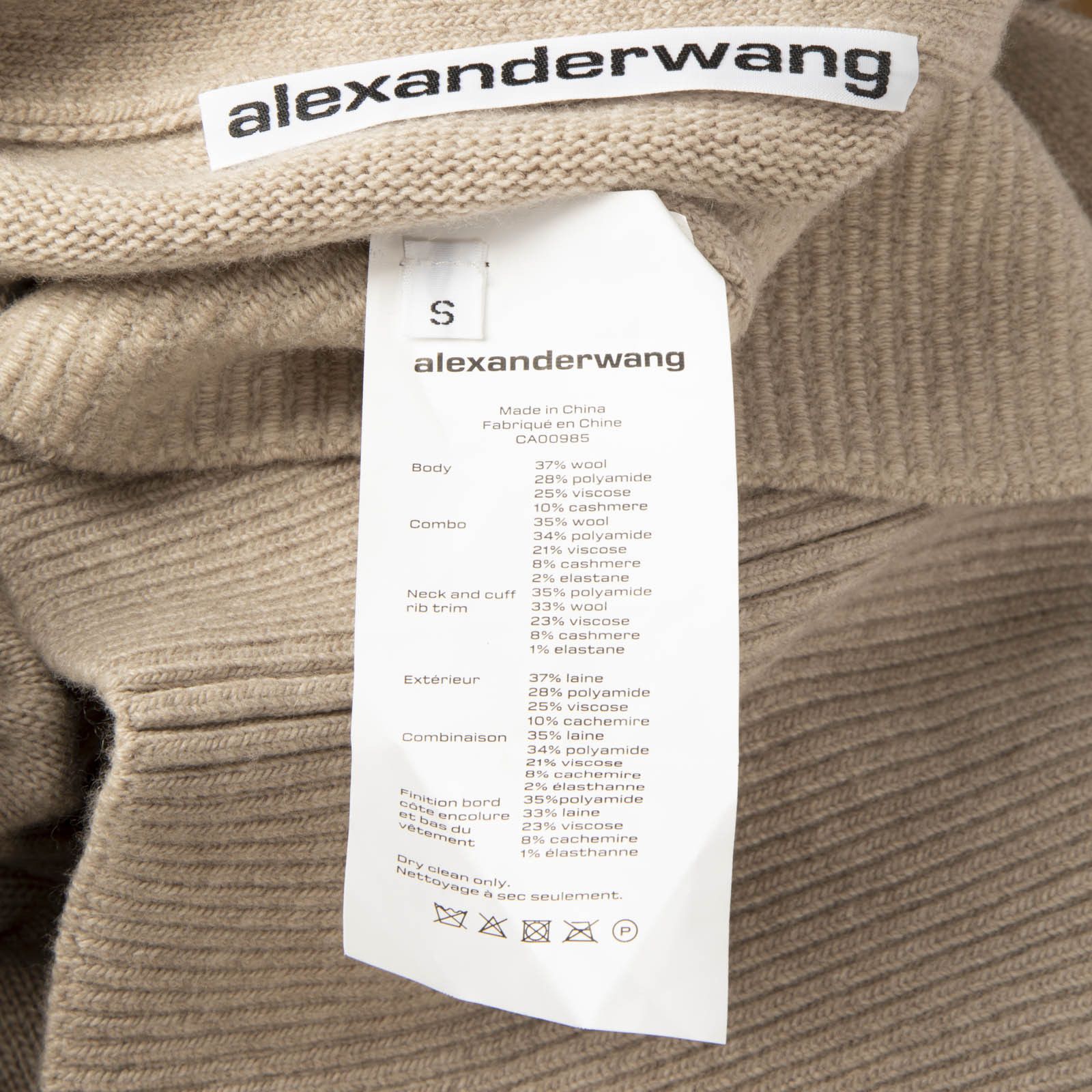 Alexander Wang Beige Wool Long Buttoned Cardigan Size S / US 4 / IT 40 - 4 Thumbnail