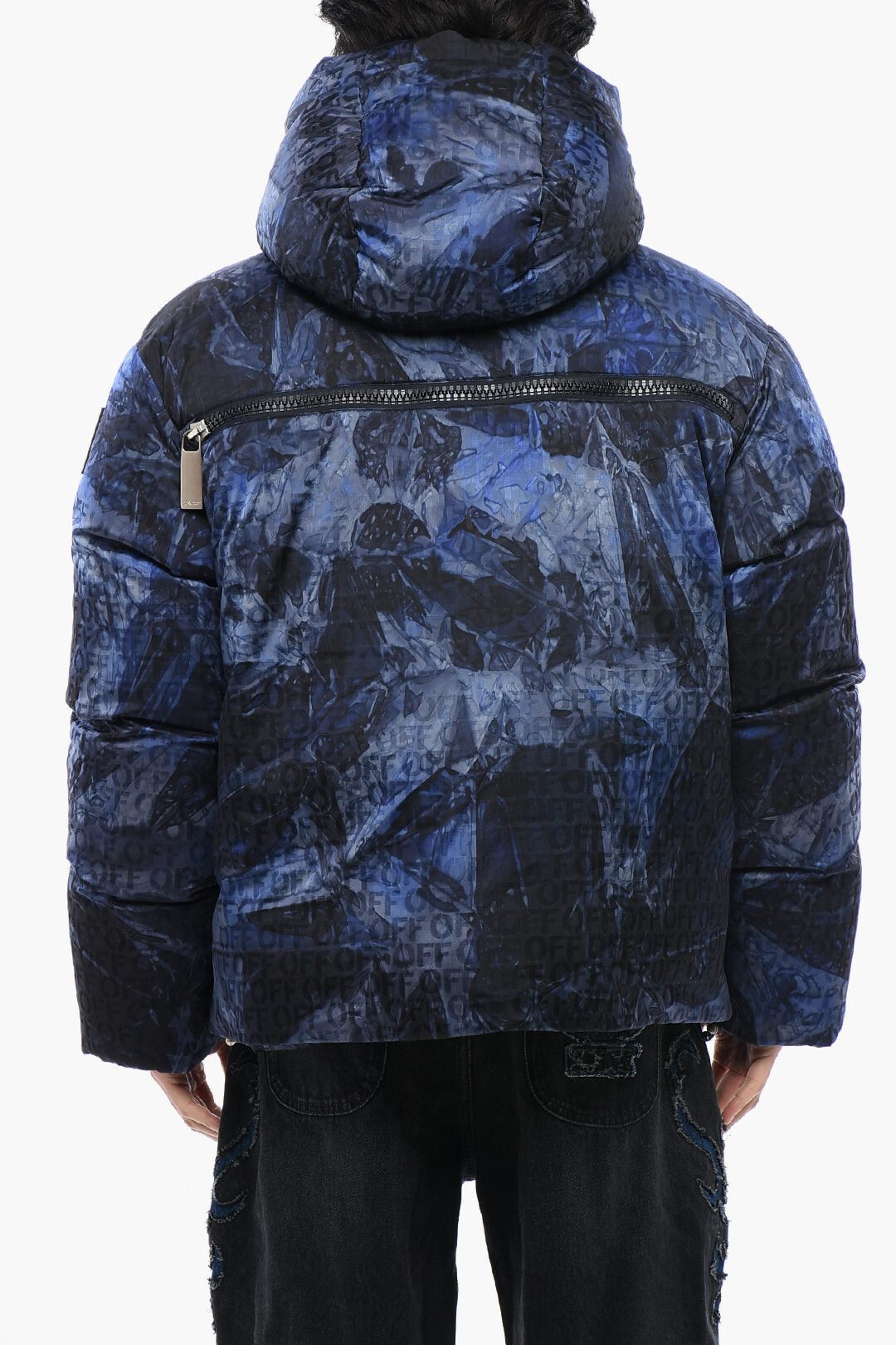 Off-White Puffer Jacket SIERRA LEONE with Monogram Pattern Size US M / EU 48-50 / 2 - 2 Thumbnail
