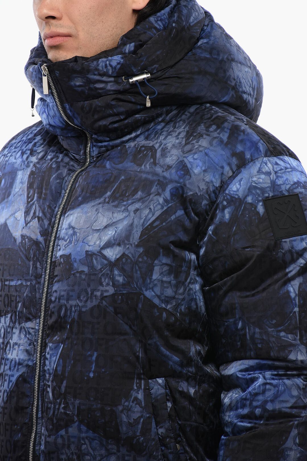 Off-White Puffer Jacket SIERRA LEONE with Monogram Pattern Size US L / EU 52-54 / 3 - 3 Thumbnail