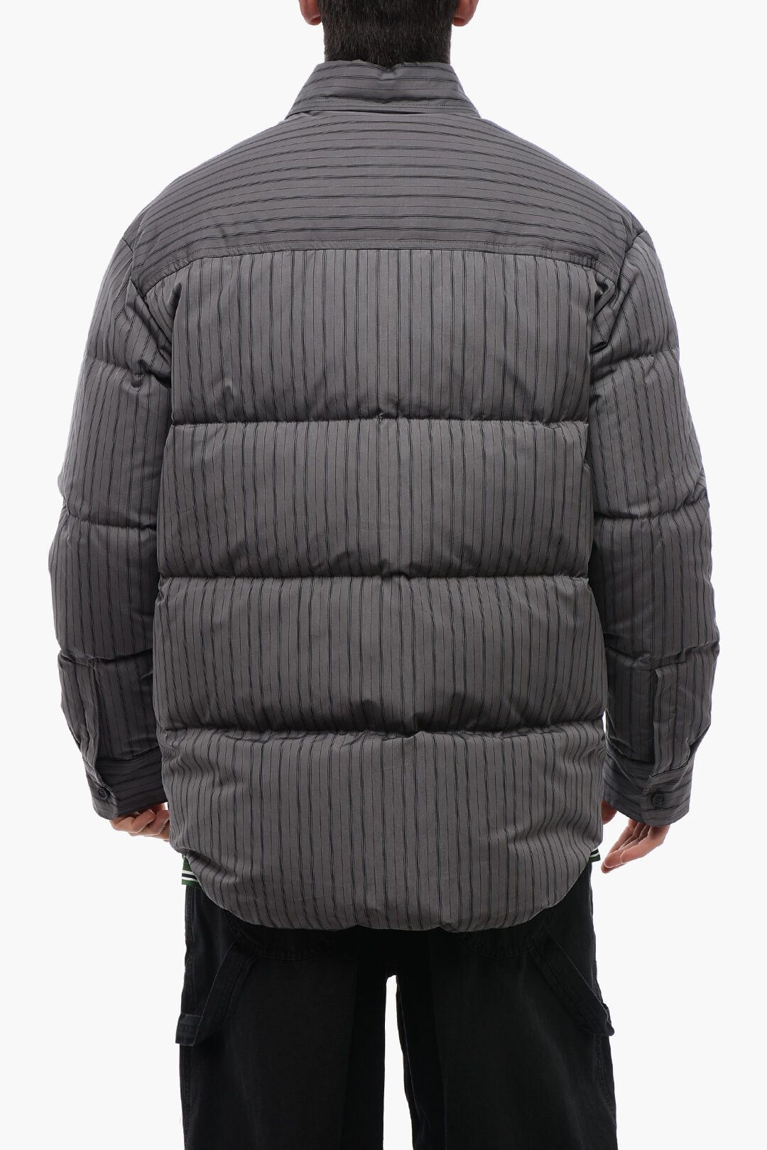 Off-White Padded Cotton Overshirt with Pinstripe Pattern and Reversible Design Size US S / EU 44-46 / 1 - 2 Thumbnail