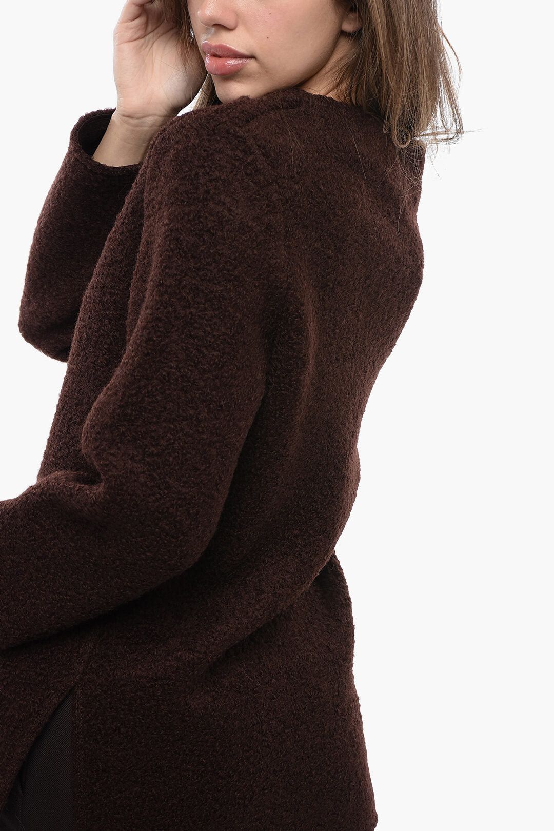 Jil Sander Bouclé Wool Sweater with Boat Neck Size M / US 6-8 / IT 42-44 - 3 Thumbnail