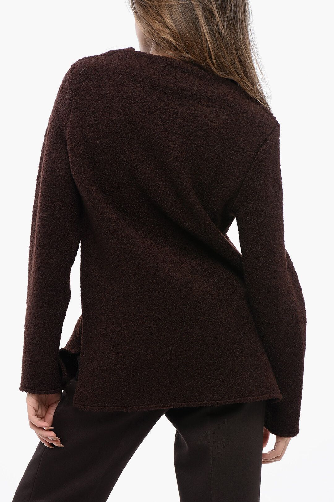 Jil Sander Bouclé Wool Sweater with Boat Neck Size S / US 4 / IT 40 - 2 Thumbnail
