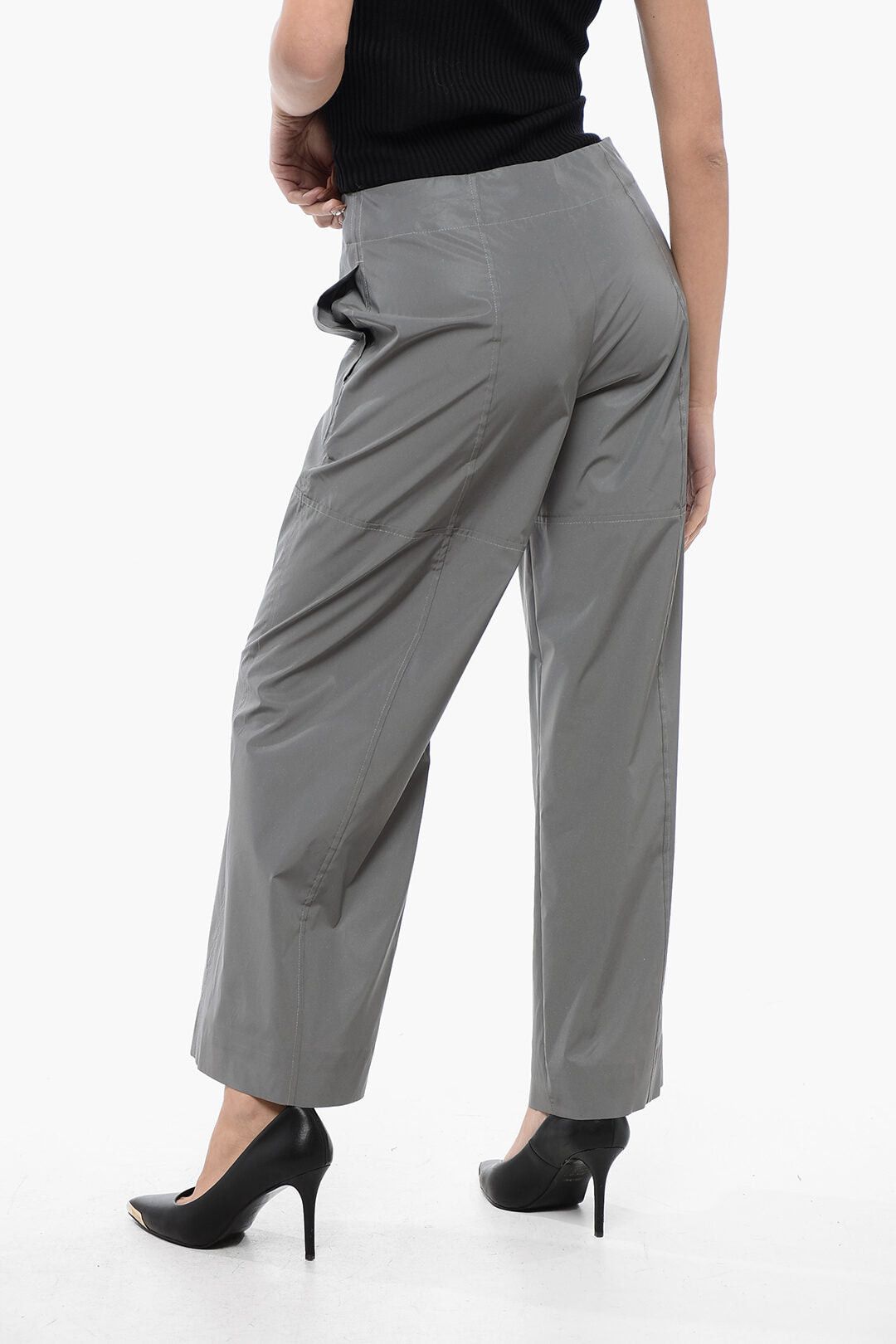 Jil Sander Cropped Reflective Pants with Zip Detail Size 27" / US 4 / IT 40 - 2 Thumbnail