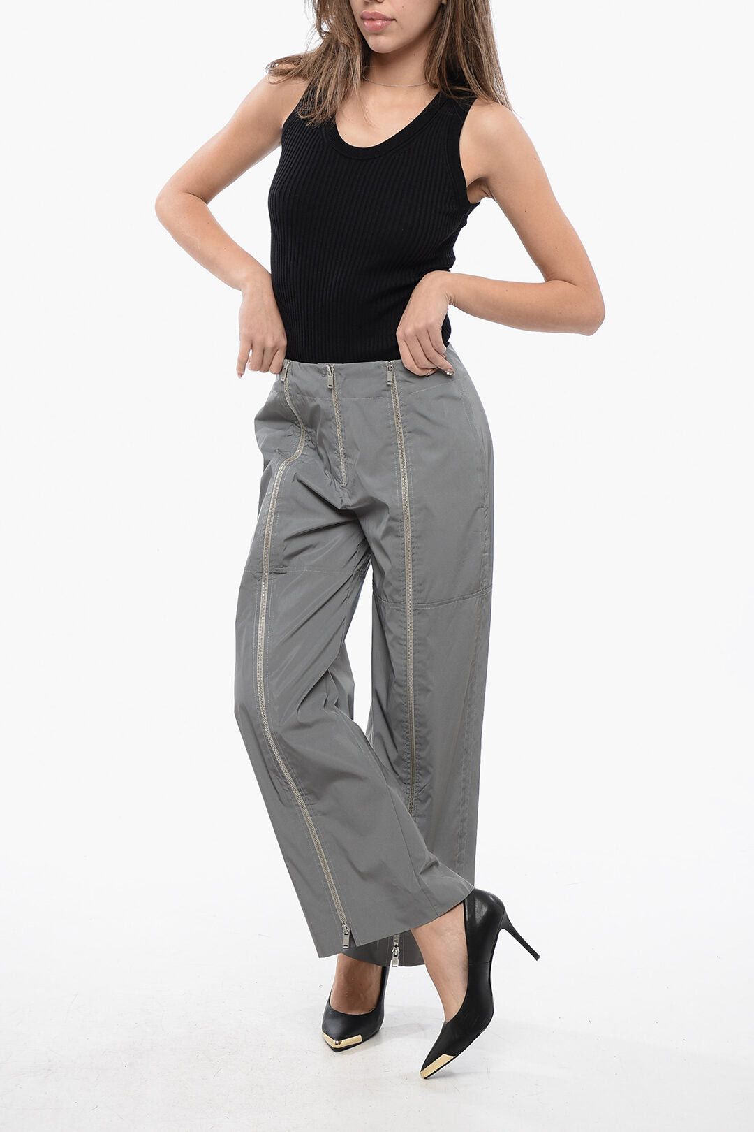 Jil Sander Cropped Reflective Pants with Zip Detail Size 27" / US 4 / IT 40 - 4 Thumbnail