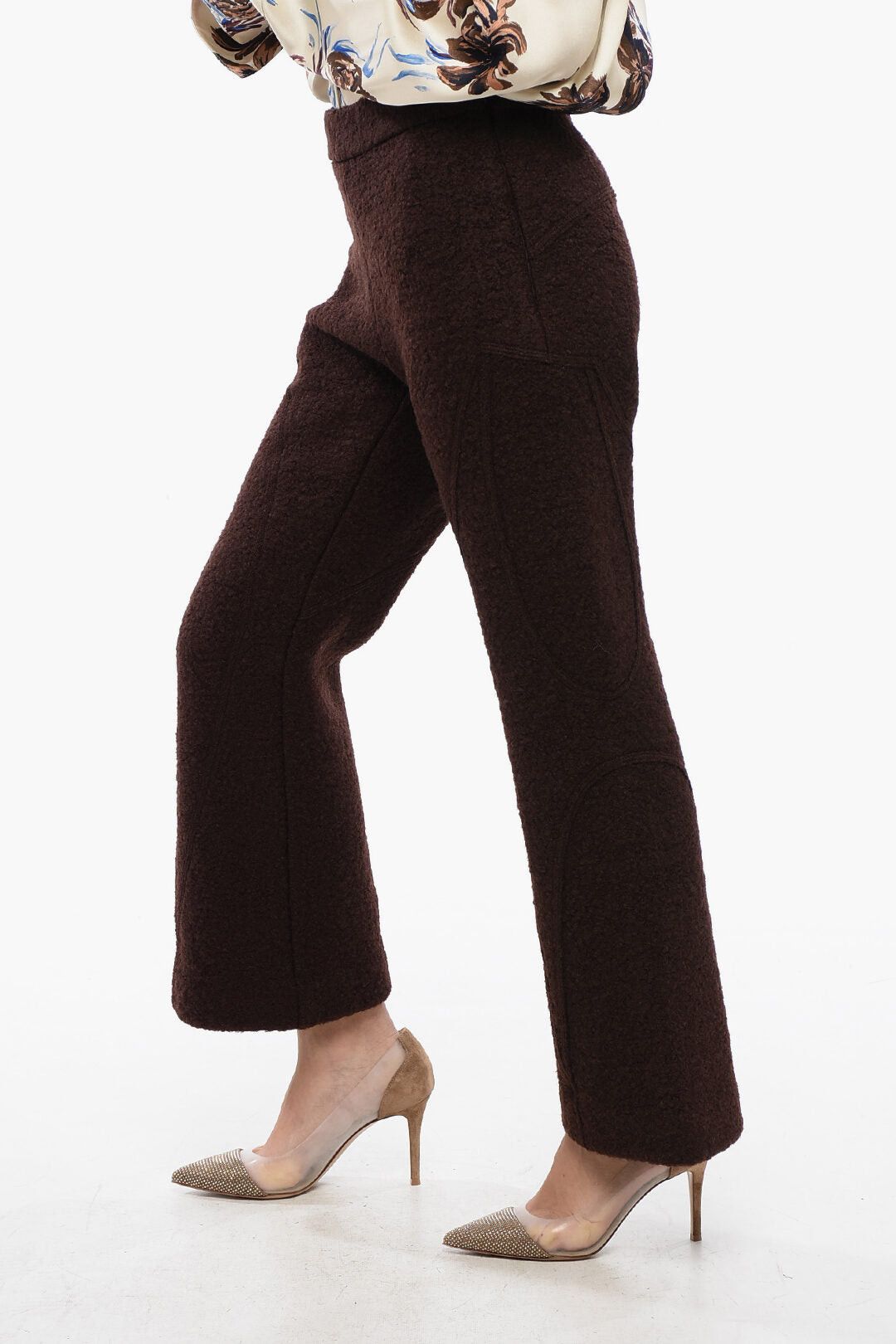 Jil Sander Bouclé Wool Cropped Trousers Size 26" / US 2 / IT 38 - 2 Thumbnail