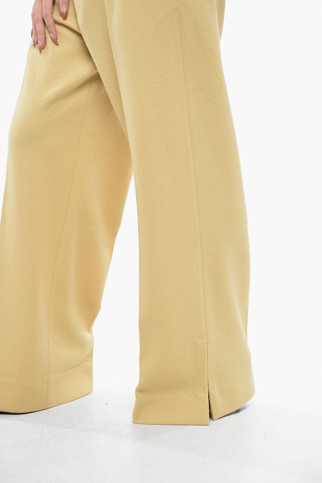 Jil Sander Cropped Wide-Leg Trousers with Slits at Hem Size 32" / US 10 / IT 46 - 2 Thumbnail