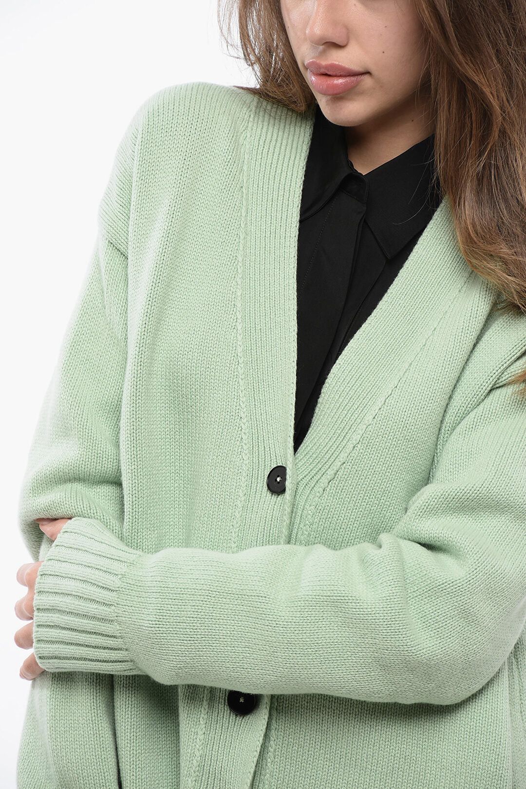 Jil Sander Cashmere-Blend Cardigan with Asymmetric Hem Size M / US 6-8 / IT 42-44 - 3 Thumbnail