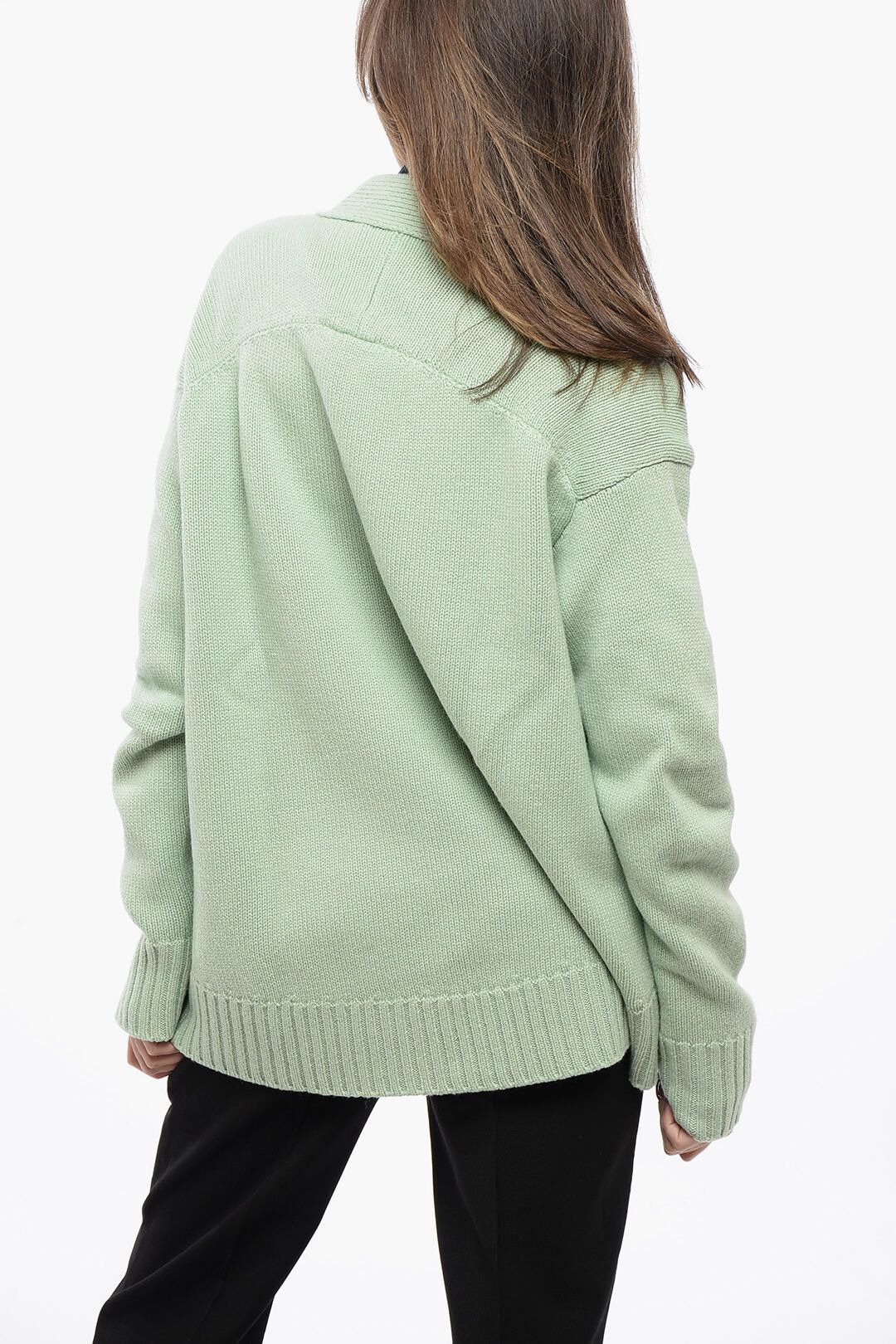 Jil Sander Cashmere-Blend Cardigan with Asymmetric Hem Size M / US 6-8 / IT 42-44 - 2 Thumbnail