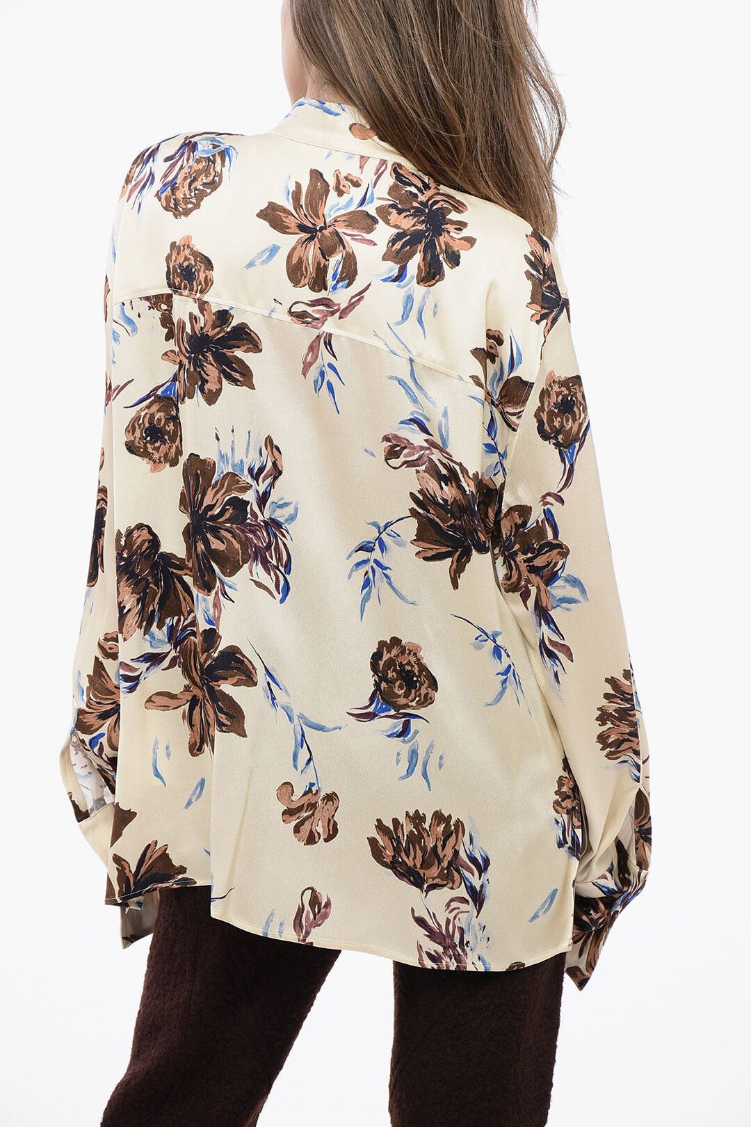 Jil Sander Floral Blouse with Tie Detail Size XL / US 12-14 / IT 48-50 - 3 Thumbnail