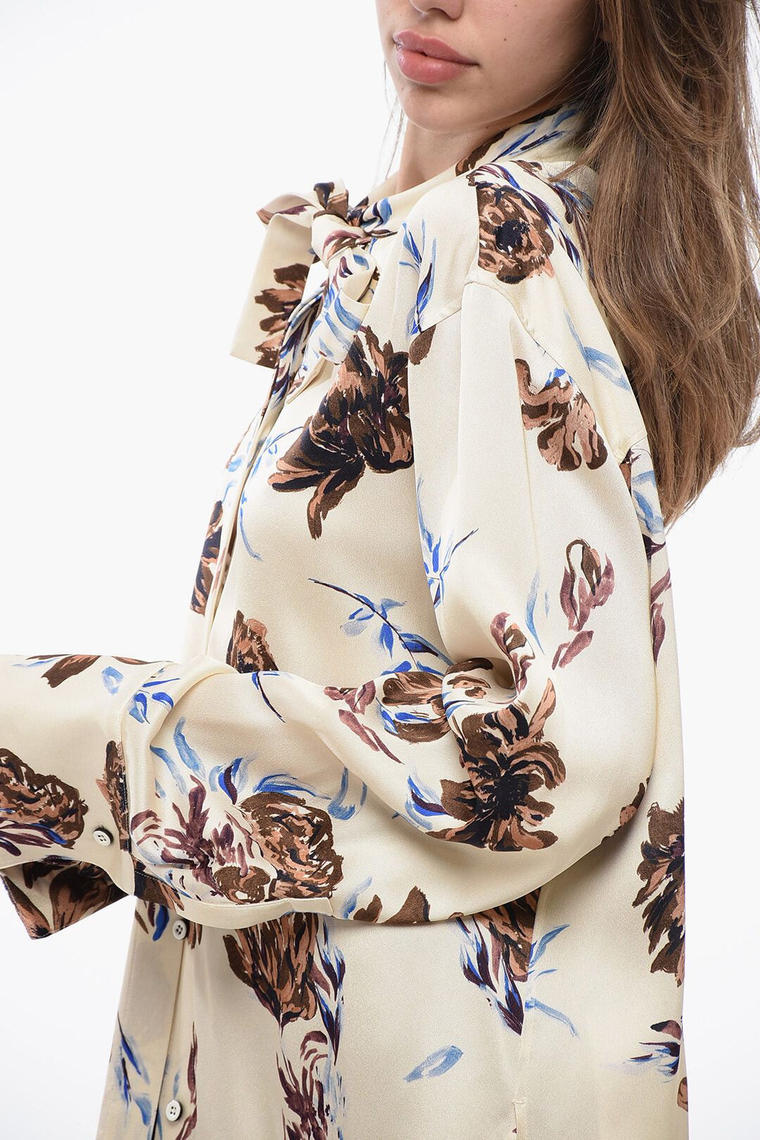 Jil Sander Floral Blouse with Tie Detail Size XL / US 12-14 / IT 48-50 - 2 Thumbnail