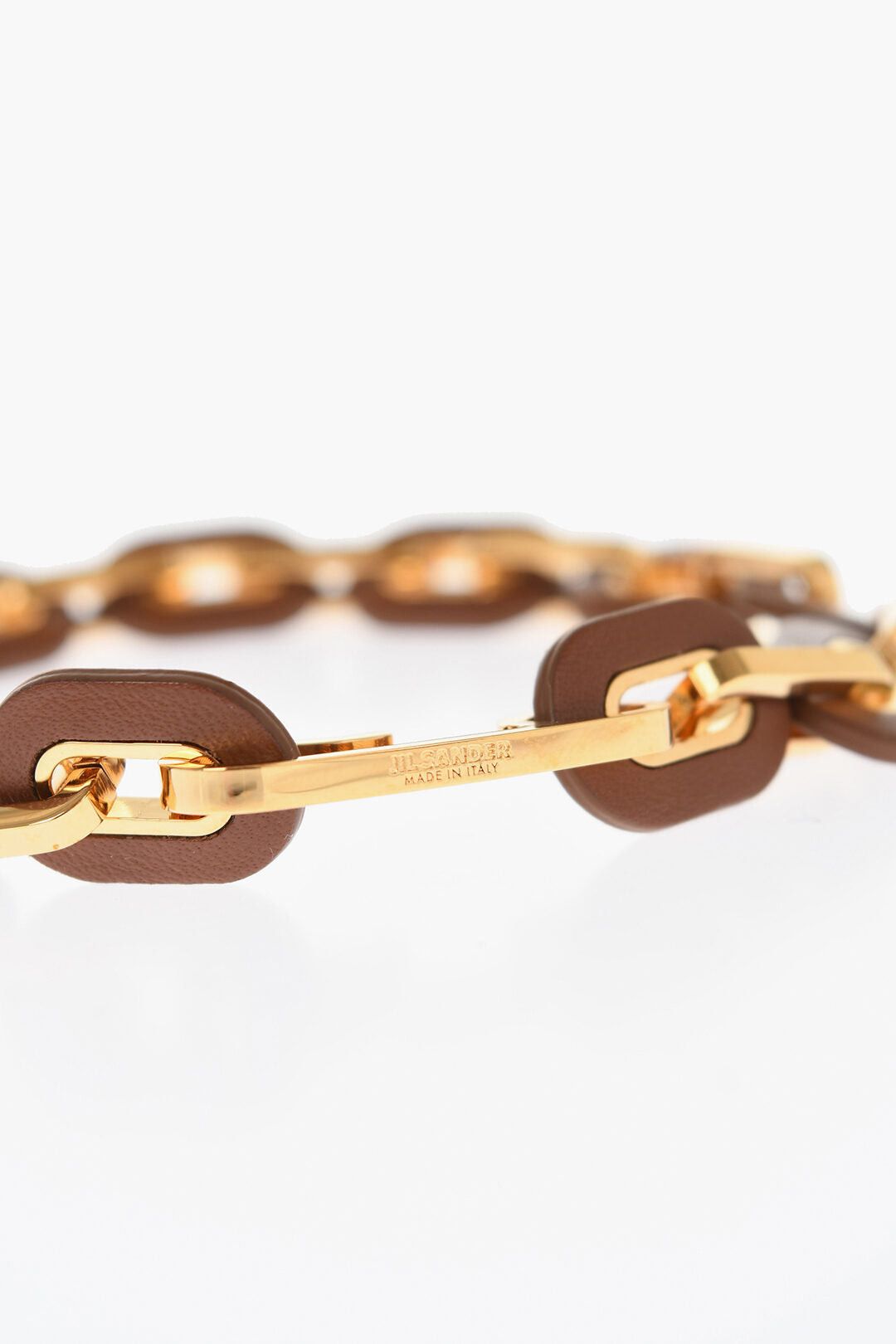 Jil Sander Leather and Brass Chain Bracelet PRECIOUS WILDNESS Size ONE SIZE - 3 Thumbnail