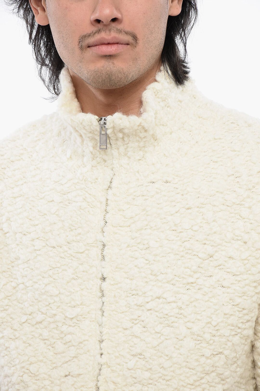 Jil Sander Bouclé Wool Cardigan with Zip Closure Size US M / EU 48-50 / 2 - 3 Thumbnail