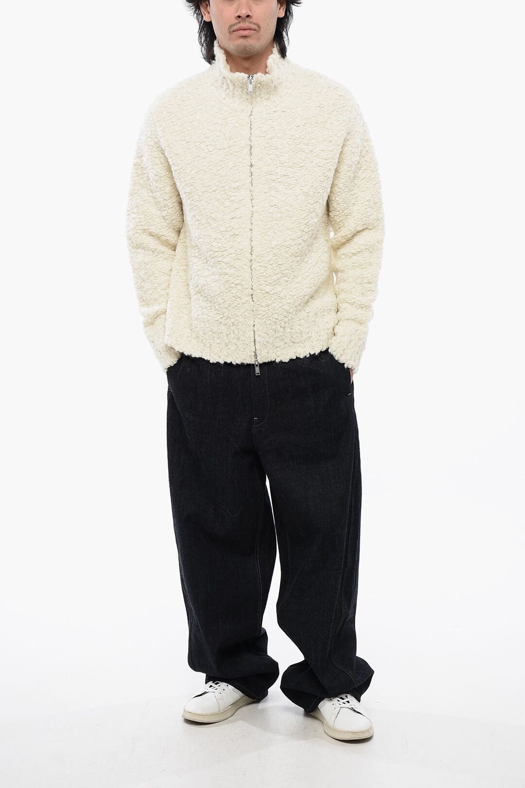 Jil Sander Bouclé Wool Cardigan with Zip Closure Size US M / EU 48-50 / 2 - 4 Thumbnail