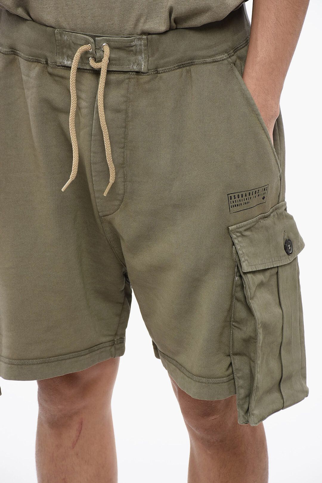 Dsquared2 Brushed Cotton Cargo Shorts with Rope Drawstring Size US 32 / EU 48 - 3 Thumbnail