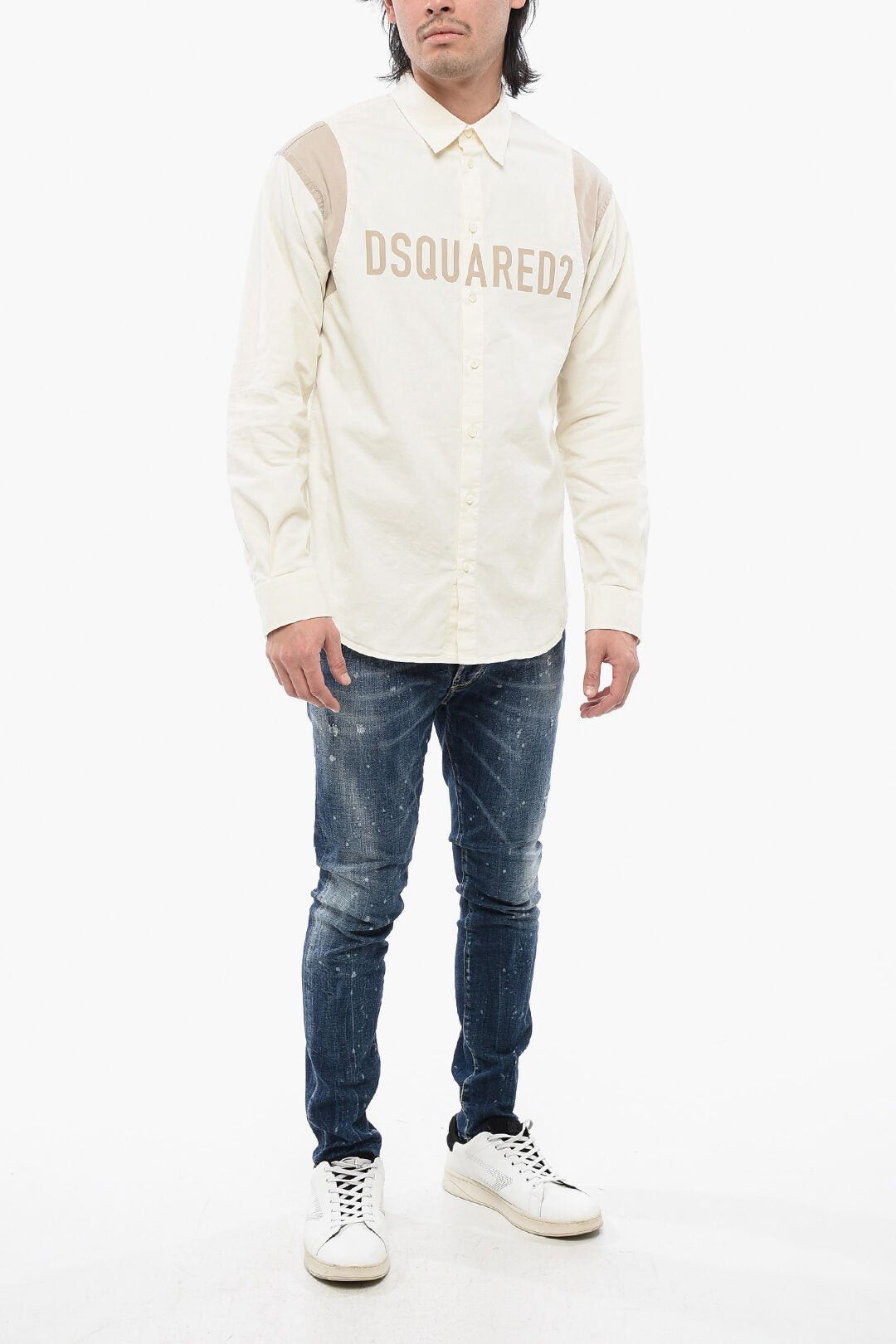 Dsquared2 Two-Tone Shirt VARSITY with Logo Print Size US M / EU 48-50 / 2 - 4 Thumbnail