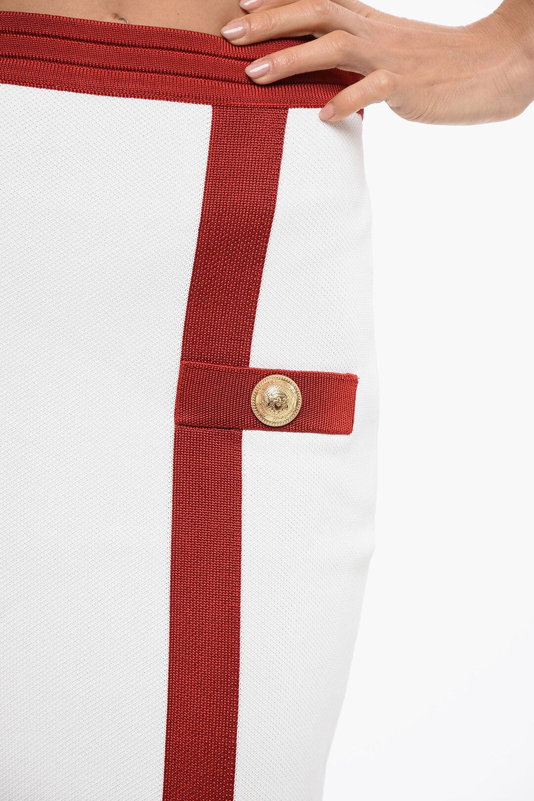 Balmain Knit Midi Skirt with Logo Buttons Size M / US 6-8 / IT 42-44 - 3 Thumbnail