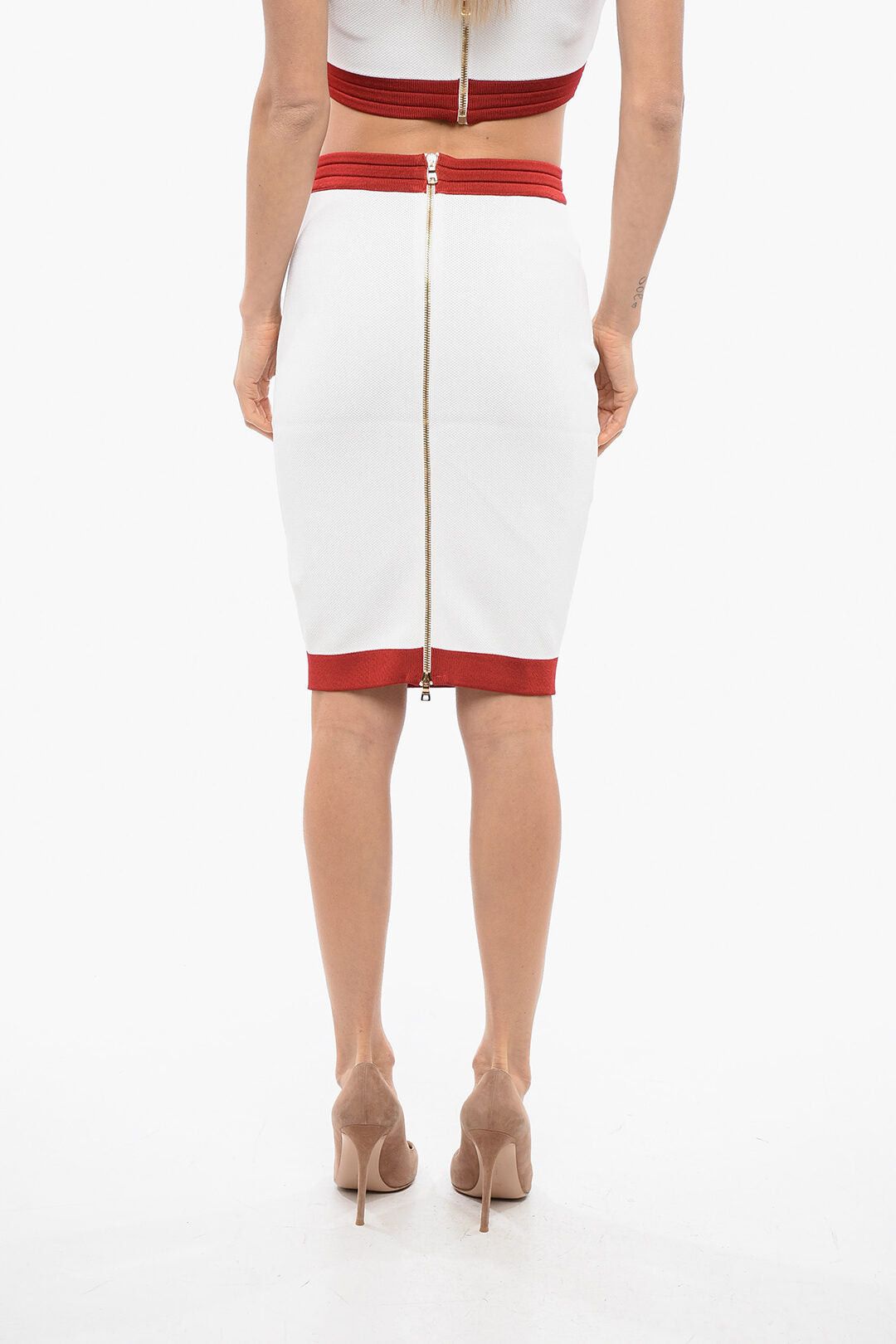 Balmain Knit Midi Skirt with Logo Buttons Size M / US 6-8 / IT 42-44 - 2 Thumbnail