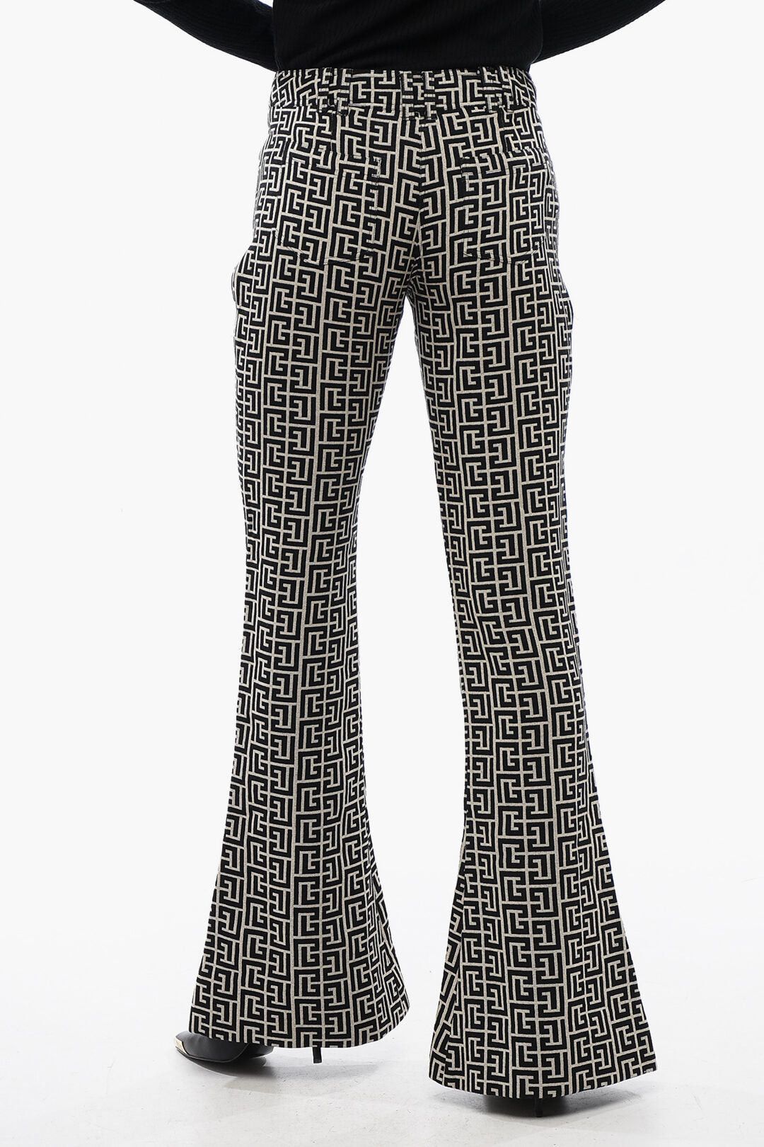 Balmain Low-Rise Wool Flared Trousers Size 28" / US 6 / IT 42 - 4 Thumbnail