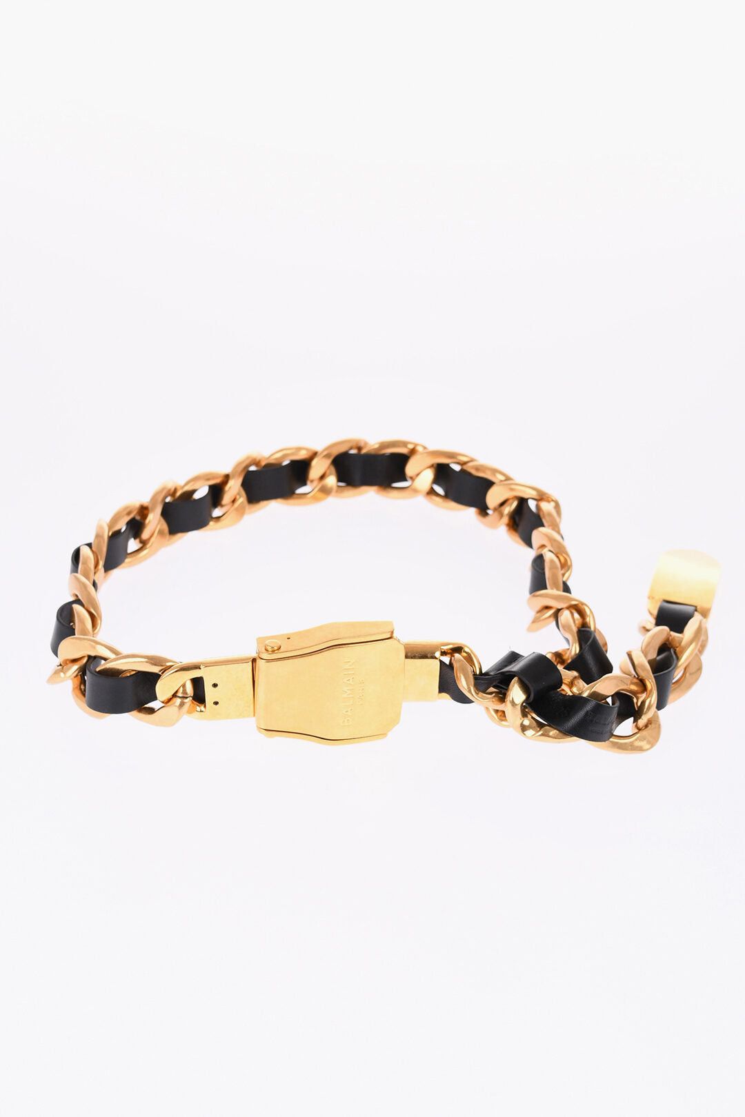Balmain Low-Rise Leather Belt with Chain Size ONE SIZE - 2 Thumbnail