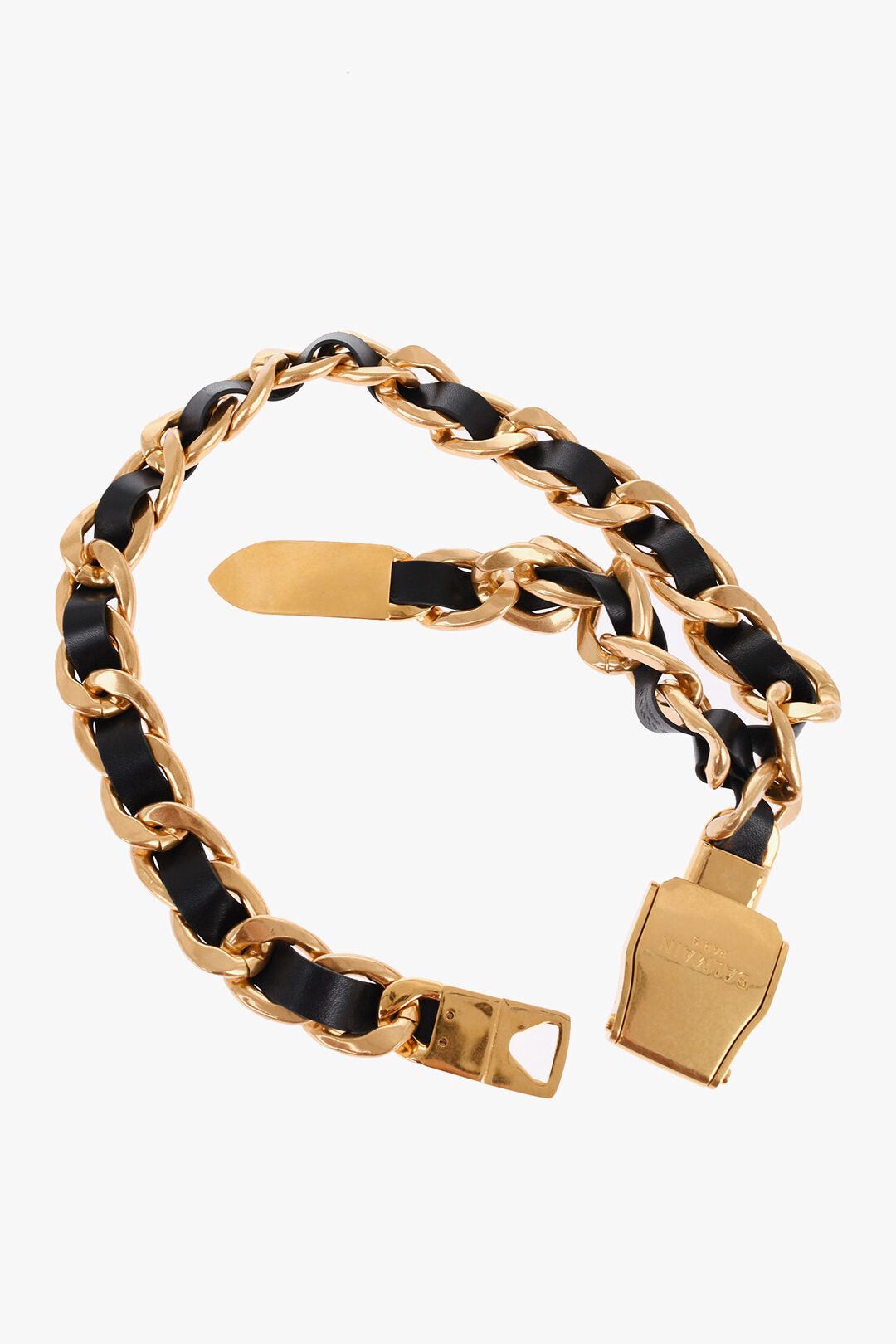 Balmain Low-Rise Leather Belt with Chain Size ONE SIZE - 4 Thumbnail