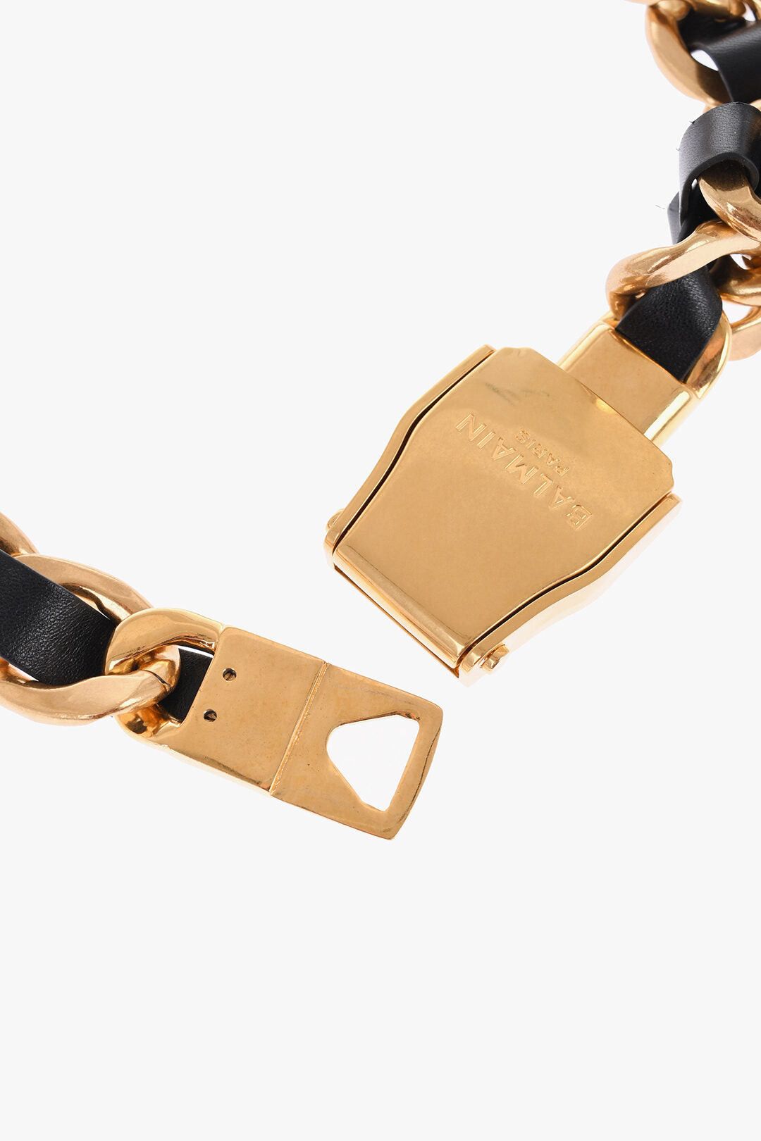 Balmain Low-Rise Leather Belt with Chain Size ONE SIZE - 3 Thumbnail