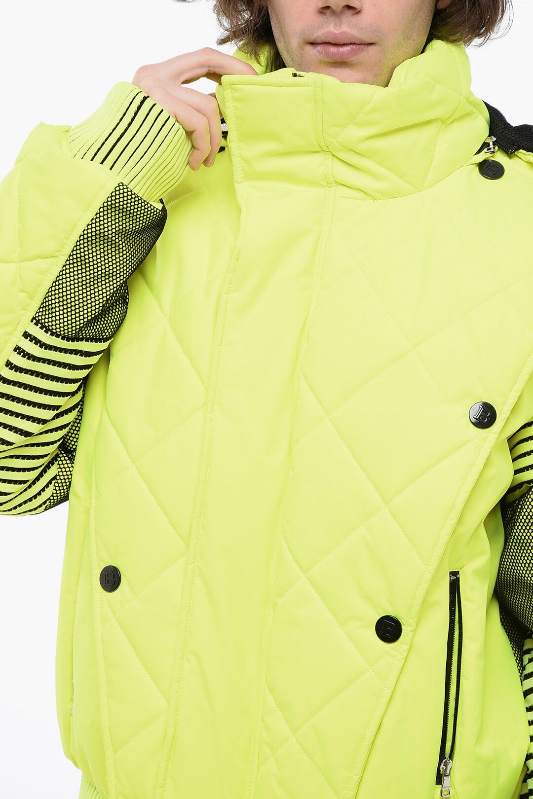 Balmain Padded Jacket NEON With Mesh Details And Removable Hood Size US M / EU 48-50 / 2 - 3 Thumbnail