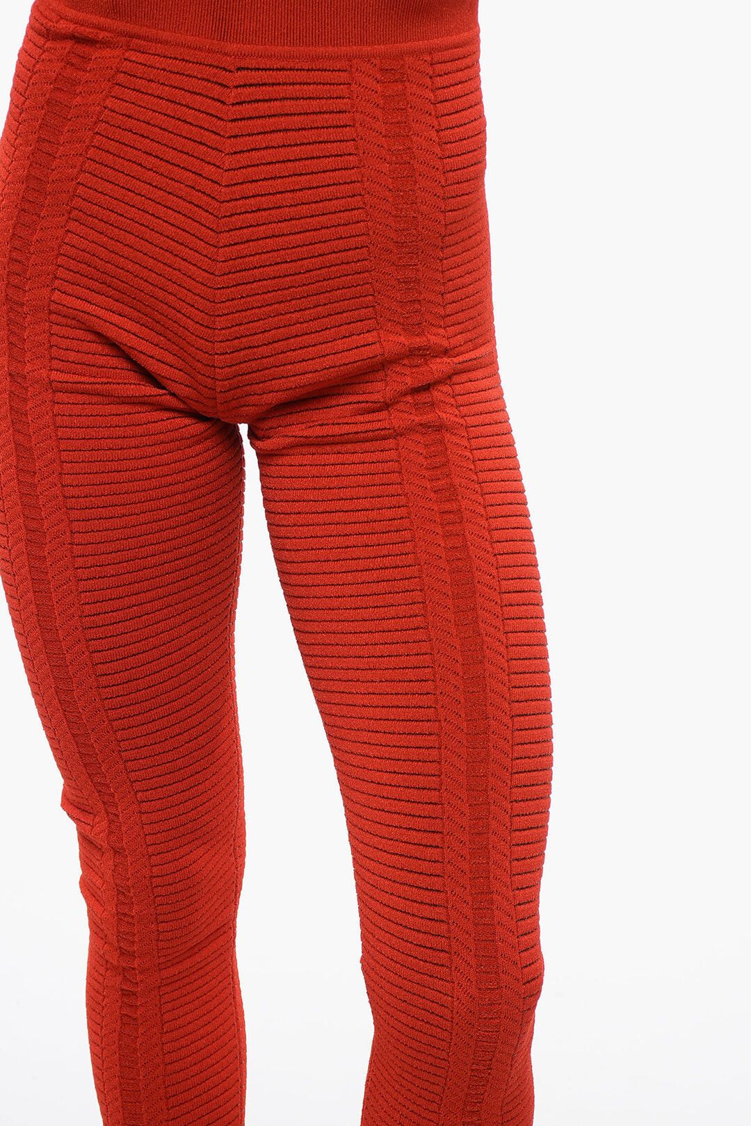 Balmain High-Waist Knit Leggings With Zip Size 28" / US 6 / IT 42 - 3 Thumbnail