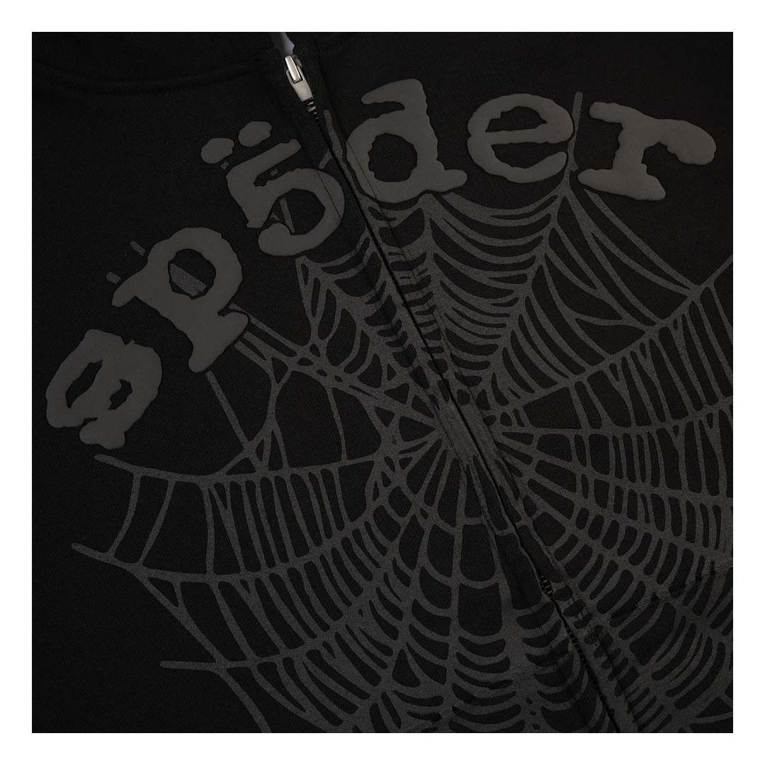 Sp5der Black OG Web V2 Phantom Zip Up Hoodie Size US XL / EU 56 / 4 - 3 Thumbnail