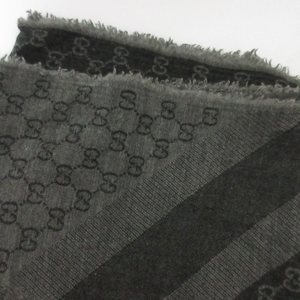 Gucci Gucci Gucci GG Pattern Wool Silk Large Scarf Textile Shawl DUTY FREE for USA Size ONE SIZE - 5 Thumbnail