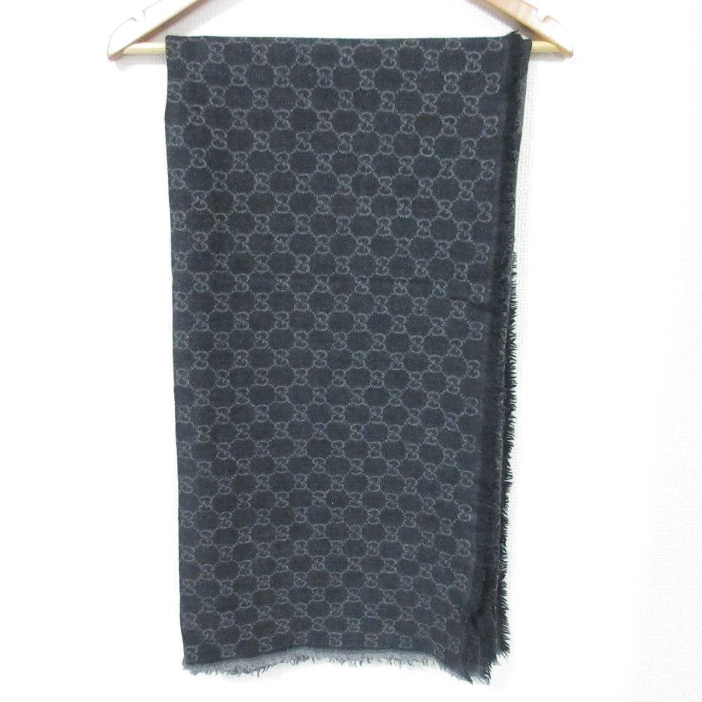 Gucci Gucci Gucci GG Pattern Wool Silk Large Scarf Textile Shawl DUTY FREE for USA Size ONE SIZE - 2 Thumbnail