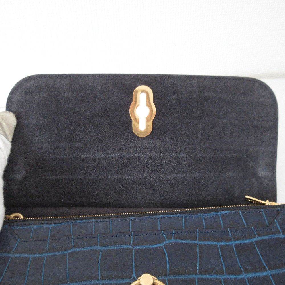 Mulberry Mulberry Mulberry Amberley Shiny Small Croc Embossed 2way Shoulder Bag Leather Clutch Bag DUTY FREE for USA Size ONE SIZE - 11 Thumbnail