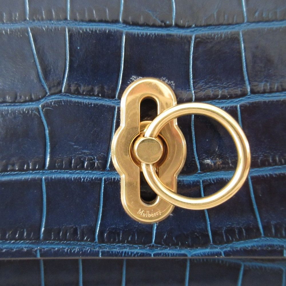 Mulberry Mulberry Mulberry Amberley Shiny Small Croc Embossed 2way Shoulder Bag Leather Clutch Bag DUTY FREE for USA Size ONE SIZE - 13 Thumbnail