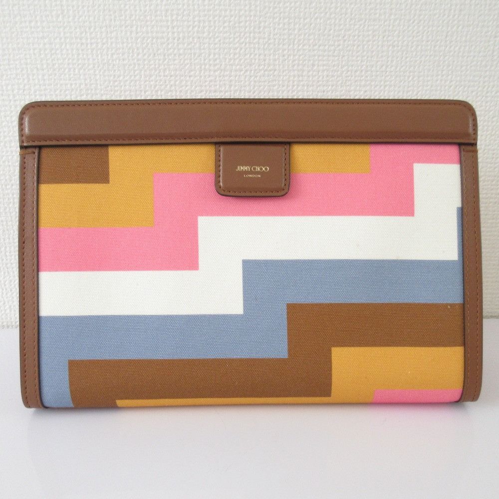 Jimmy Choo Jimmy Choo Jimmy Choo Avenue Pouch Canvas Clutch Bag Textile Clutch Bag DUTY FREE for USA Size ONE SIZE - 2 Thumbnail