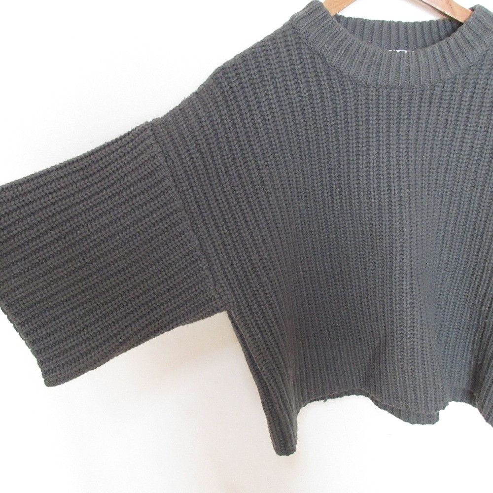Other Other HYKE RIBBED CROP TOP Ribbed Knit Sweater Textile Tops 212-11246 DUTY FREE for USA Size ONE SIZE - 3 Thumbnail