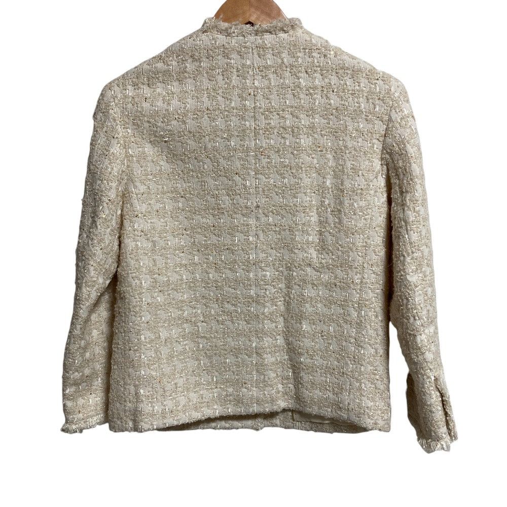 Other BEIGE MONGE Spangle Tweed Collarless Jacket Textile Outerwear JKCXSW0303 DUTY FREE for USA