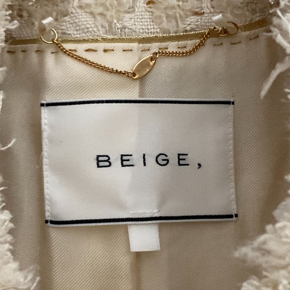 Other BEIGE MONGE Spangle Tweed Collarless Jacket Textile Outerwear JKCXSW0303 DUTY FREE for USA
