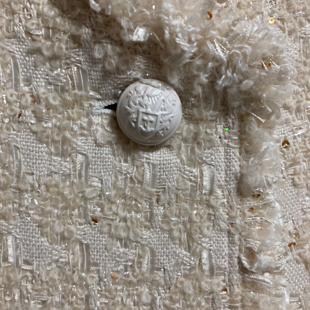 Other BEIGE MONGE Spangle Tweed Collarless Jacket Textile Outerwear JKCXSW0303 DUTY FREE for USA