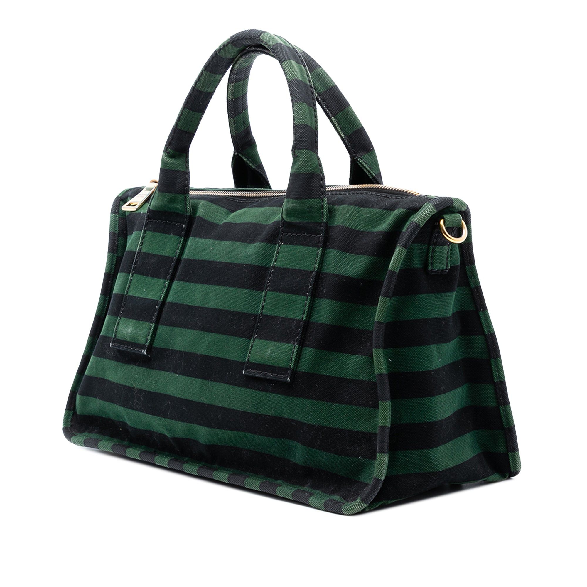 Prada Canvas Canapa Righe Striped Satchel Size ONE SIZE - 2 Thumbnail