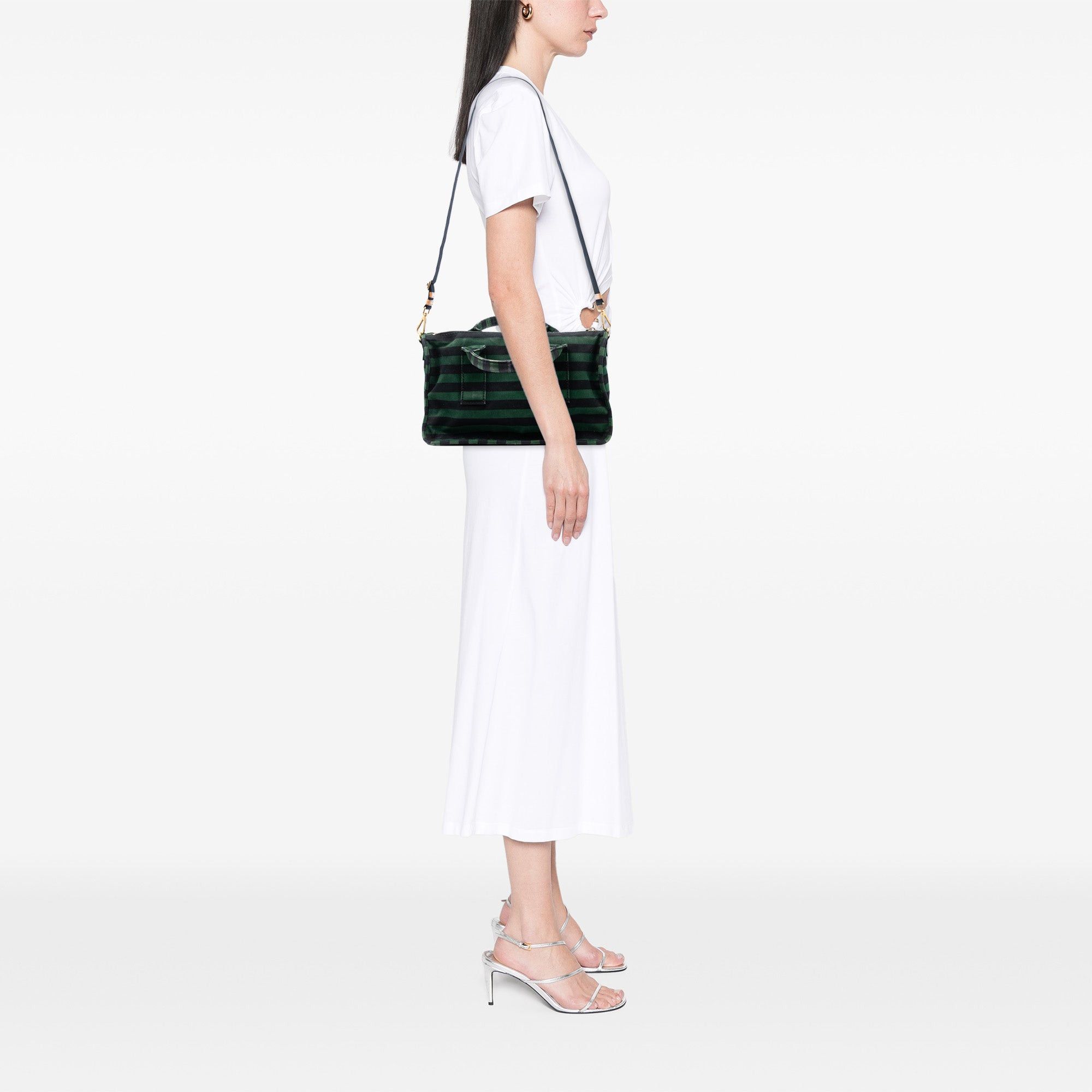 Prada Canvas Canapa Righe Striped Satchel Size ONE SIZE - 6 Thumbnail