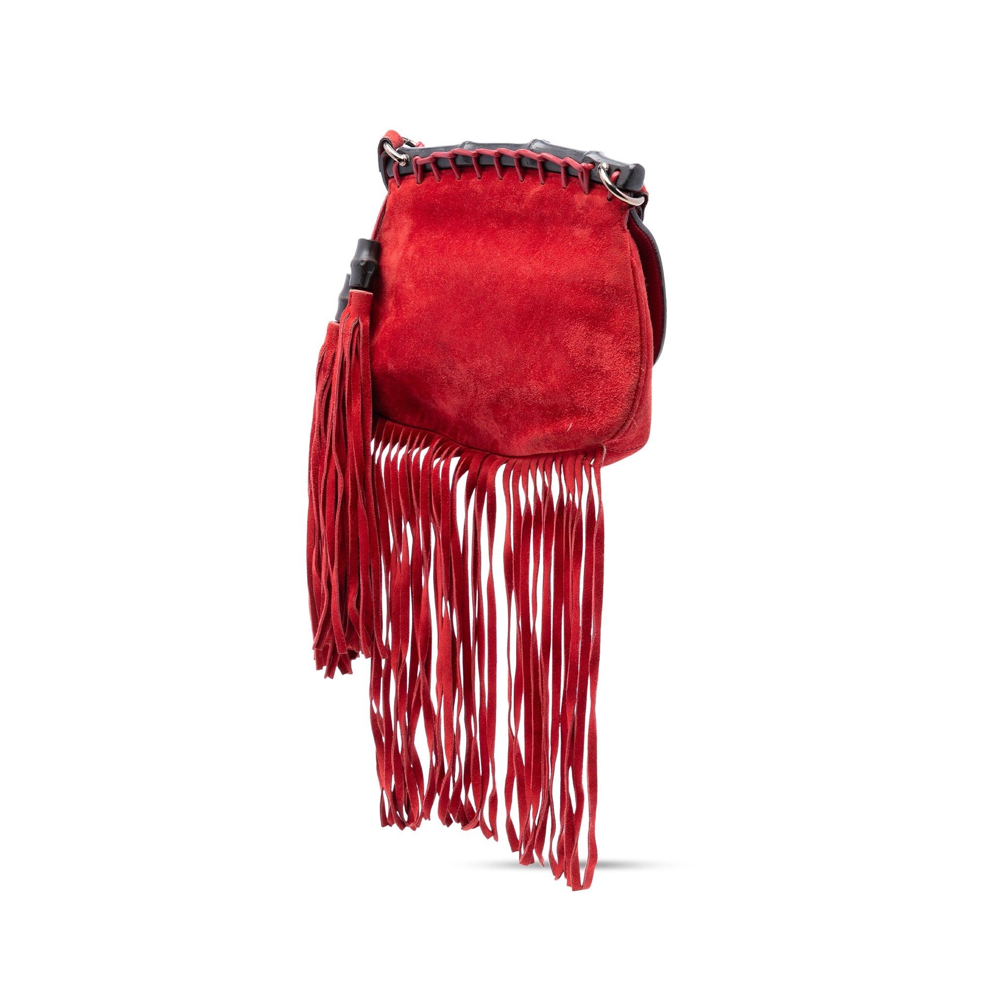 Gucci Small Suede Bamboo Nouveau Fringe Crossbody Size ONE SIZE - 2 Thumbnail