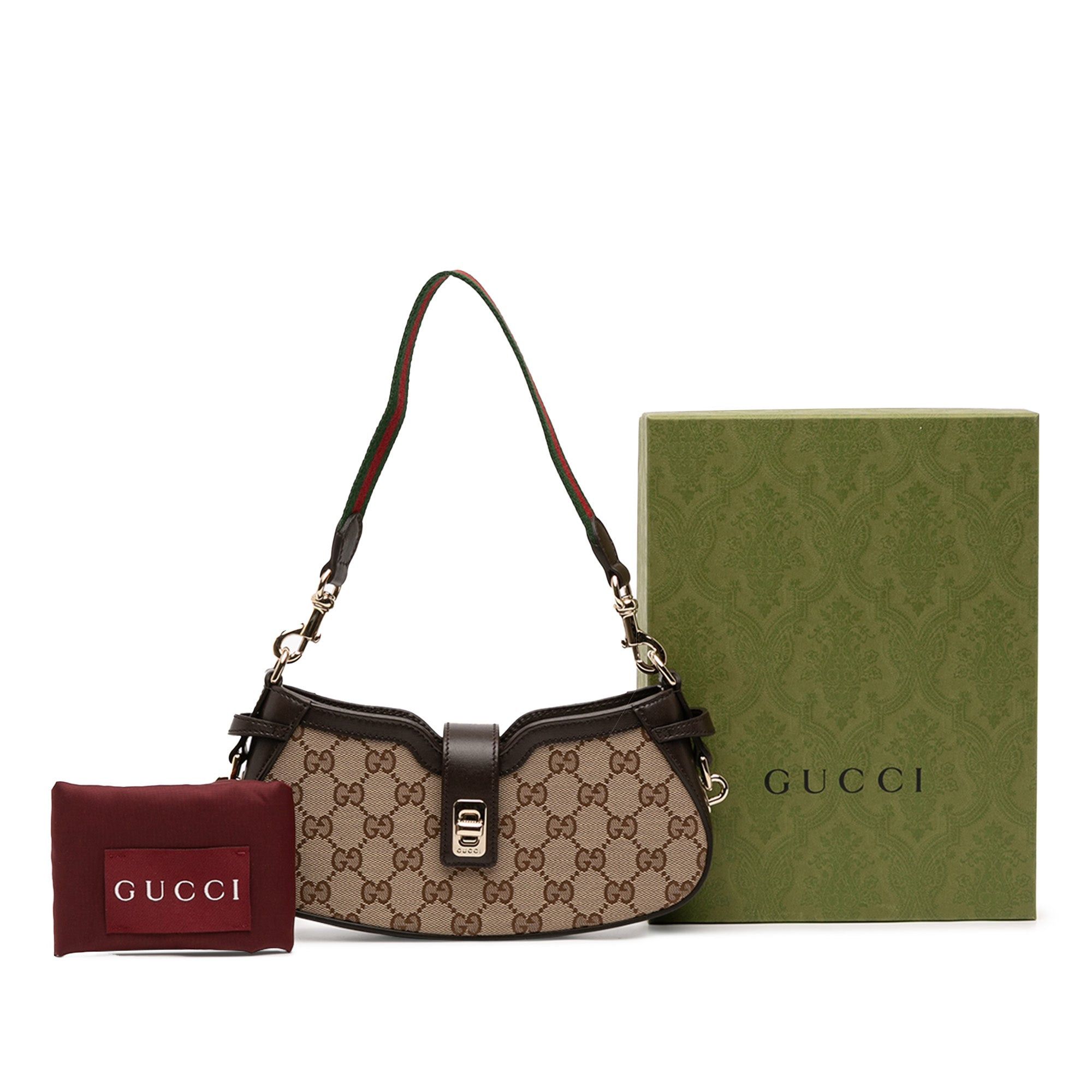 Gucci Mini GG Supreme Moon Side Web Shoulder Bag Size ONE SIZE - 12 Thumbnail