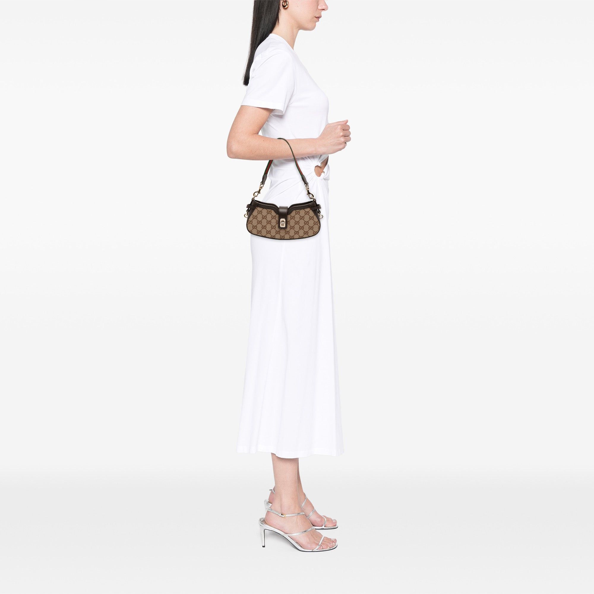 Gucci Mini GG Supreme Moon Side Web Shoulder Bag Size ONE SIZE - 11 Thumbnail
