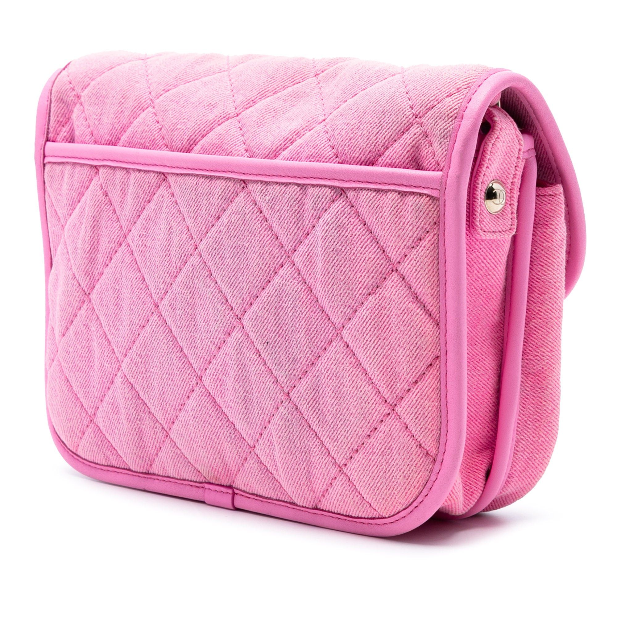 Small CC Quilted Denim Messenger Flap