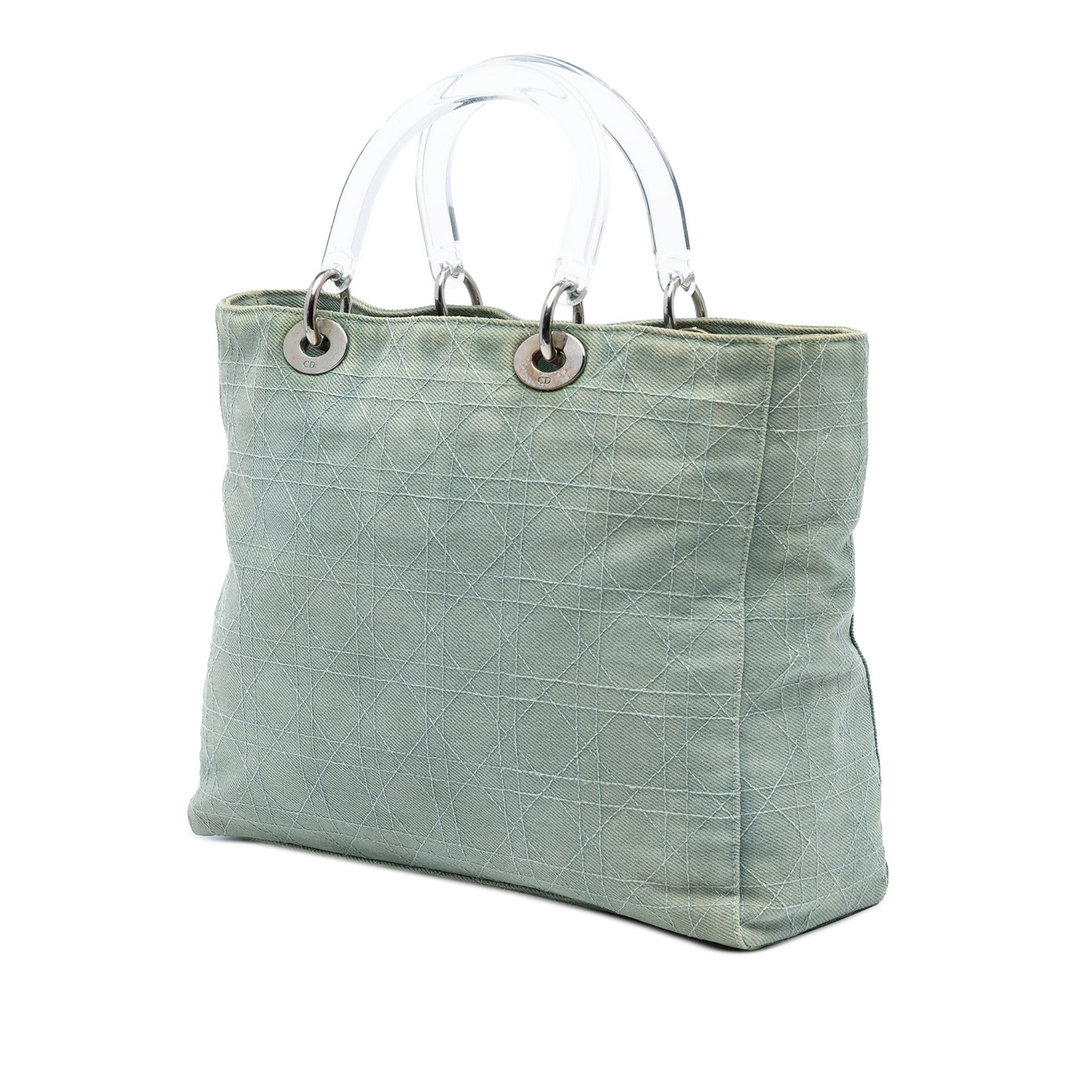 Dior Large Denim Cannage Acrylic Handles Lady Dior Size ONE SIZE - 2 Thumbnail